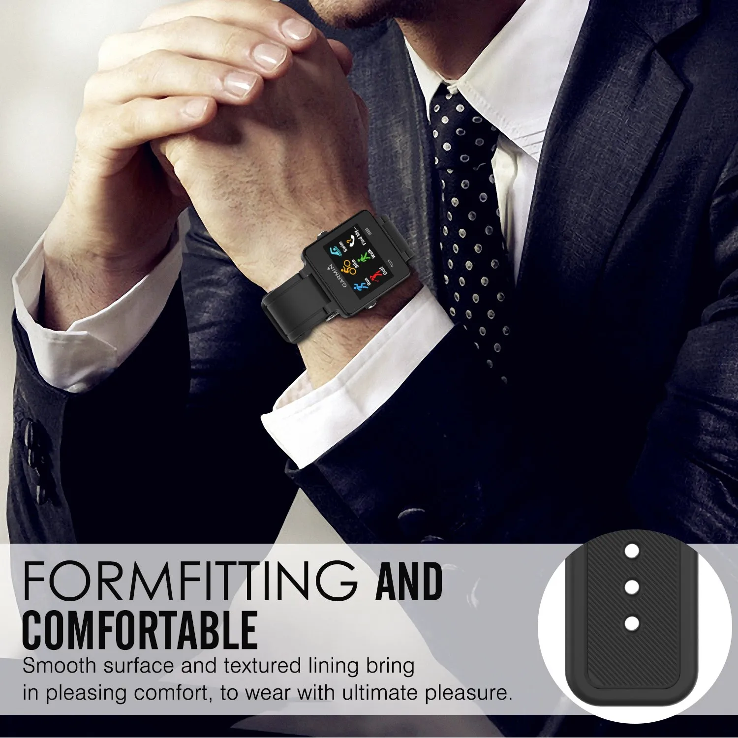 MoKo Garmin Vivoactive Cinturino Silicone Nero Resistente