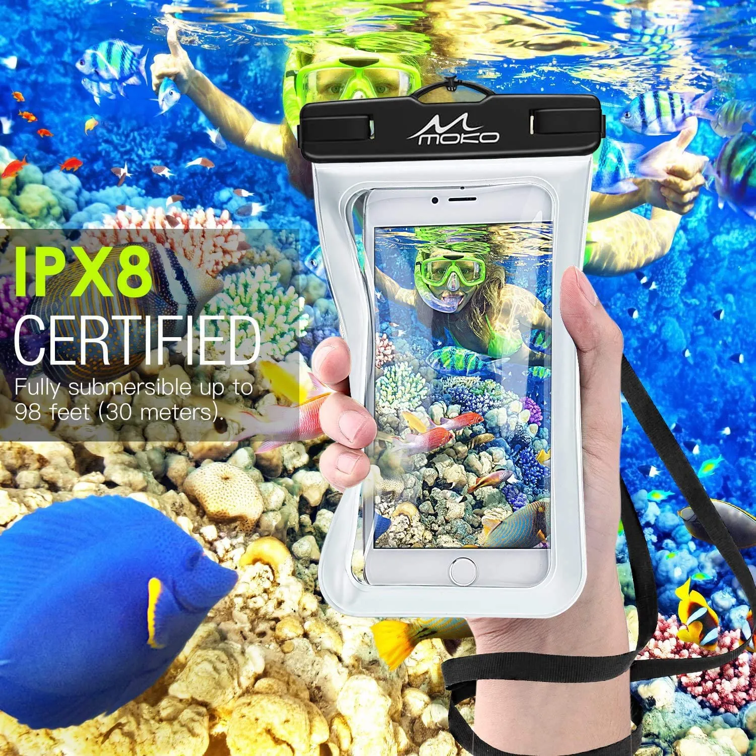 MoKo Custodia Impermeabile Telefono 2 Pezzi IPX8 fino 7 pollici