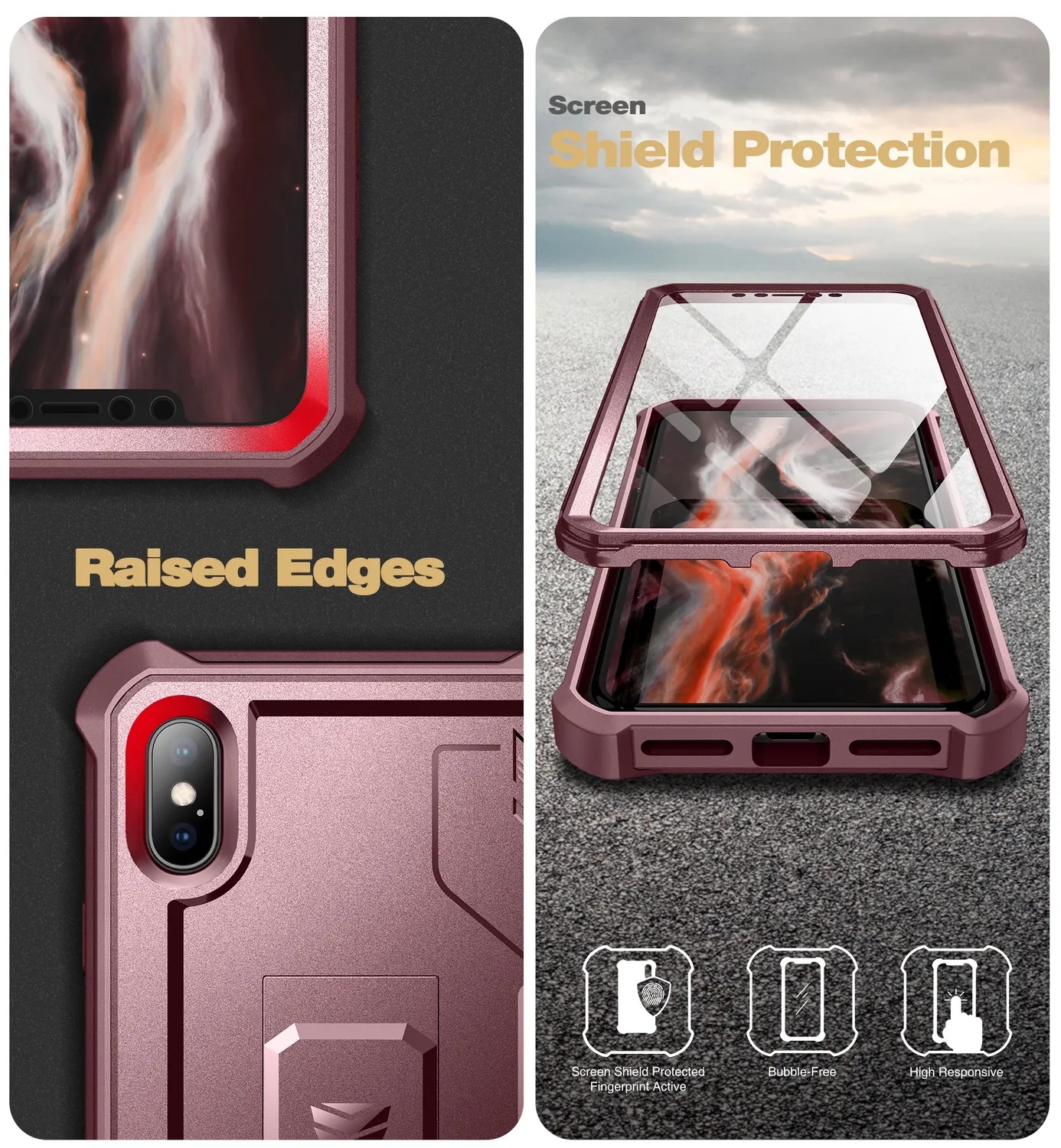 Dexnor cover iPhone XS Max nera corazzata con stand