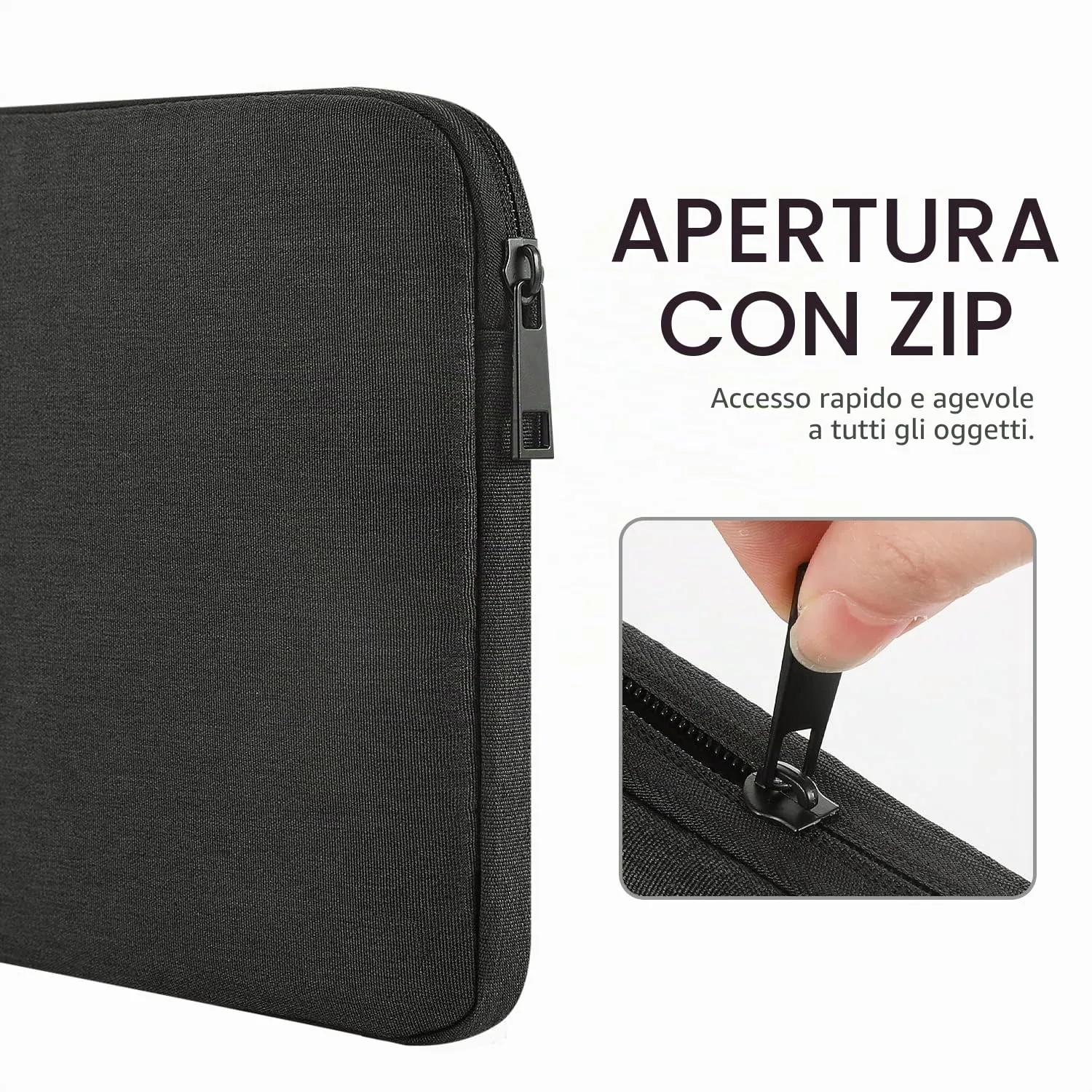 MoKo Custodia Tablet 7-8 Pollici Nero Grigio Doppia Tasca