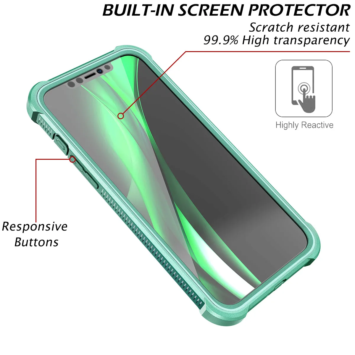Dexnor iPhone 12 Pro Max cover verde antishock 360