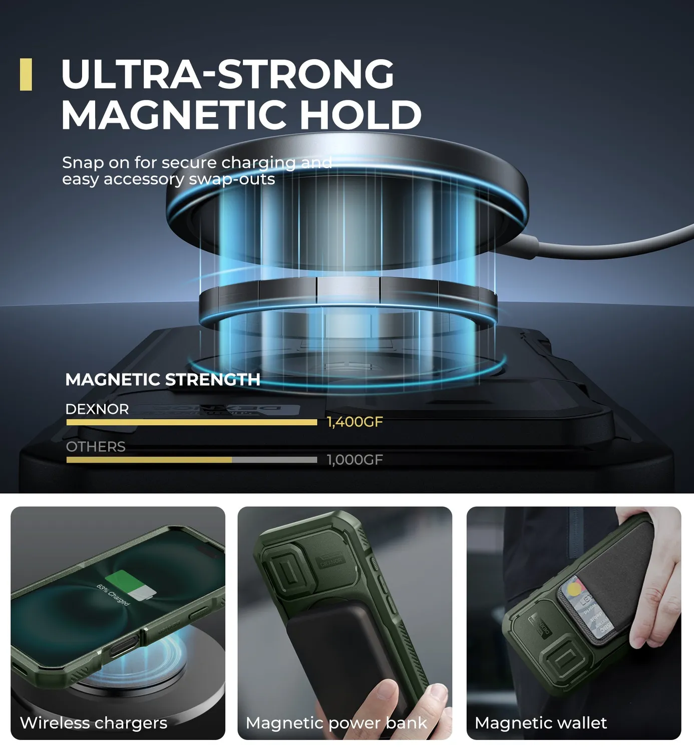 Dexnor iPhone 16 cover verde MagSafe antiurto