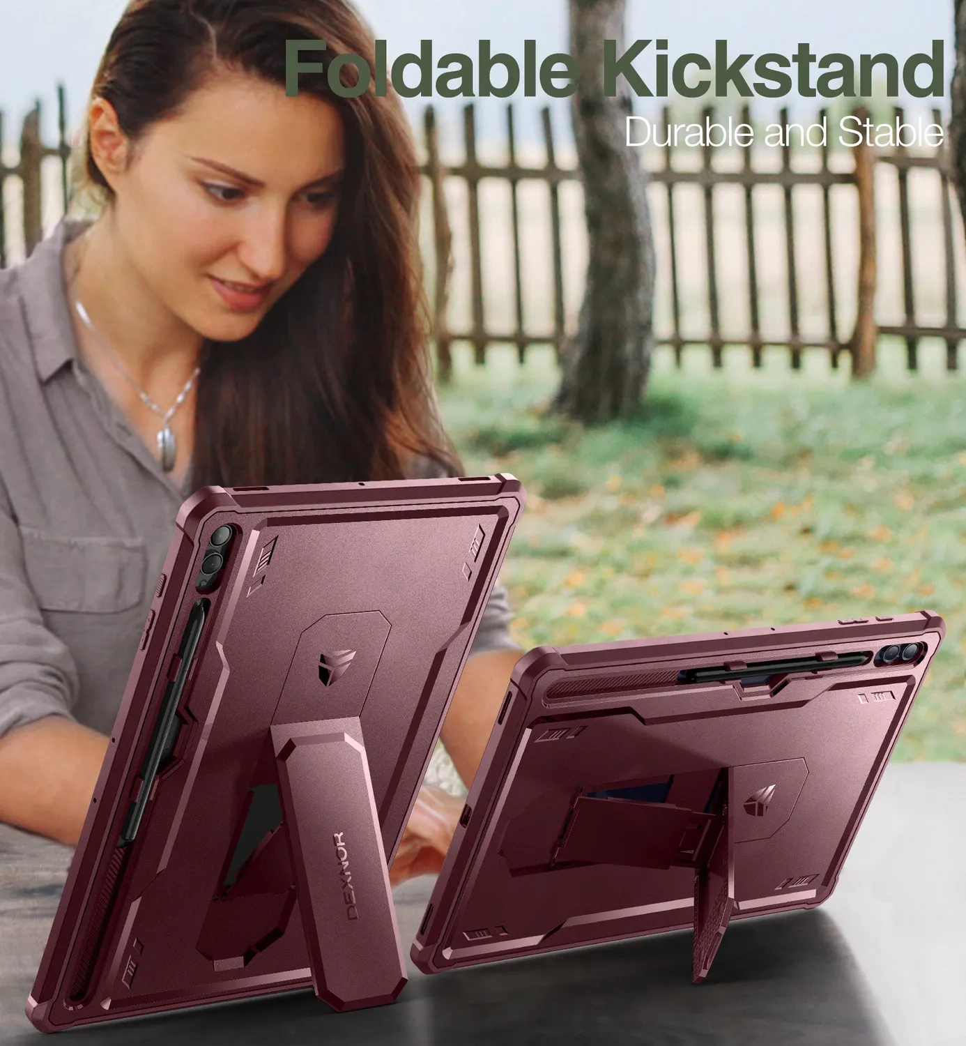 Dexnor Galaxy Tab S9 Ultra Cover Rossa Antiurto Pennino