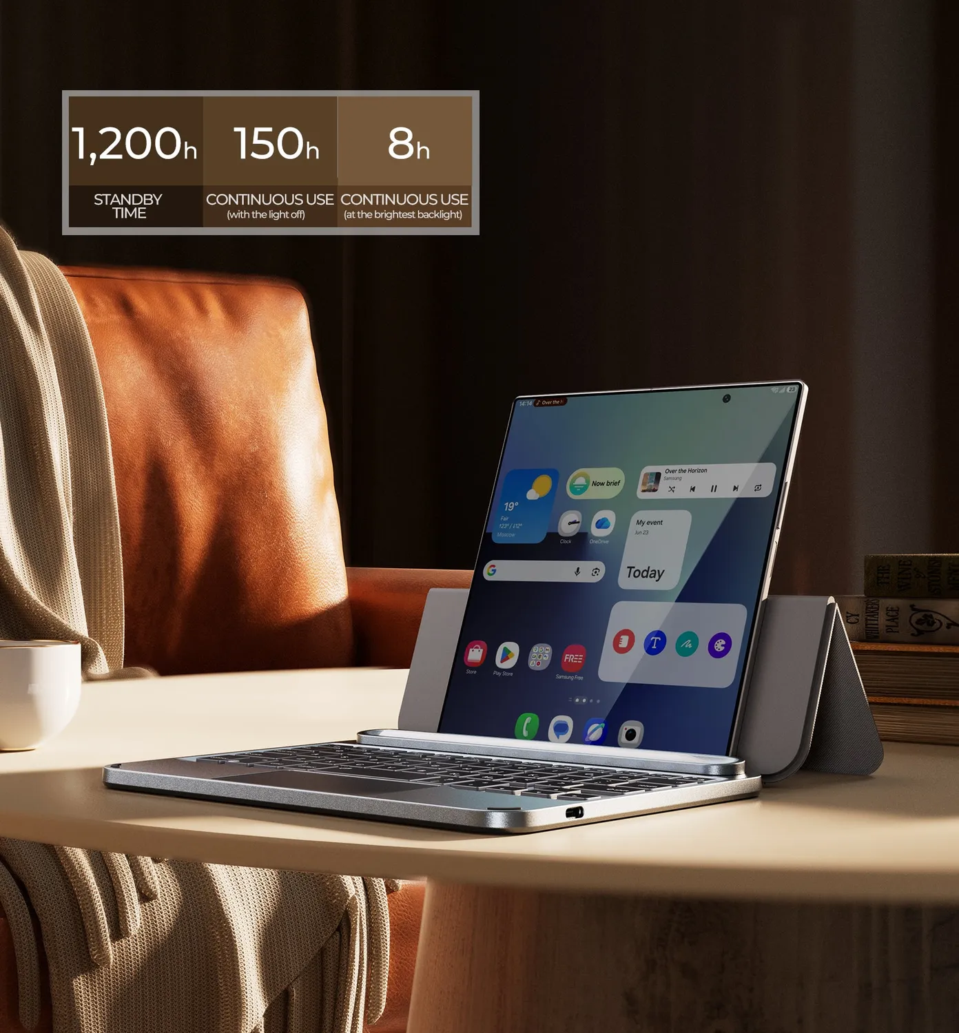 Dexnor Z Fold tastiera bluetooth custodia grigia touchpad