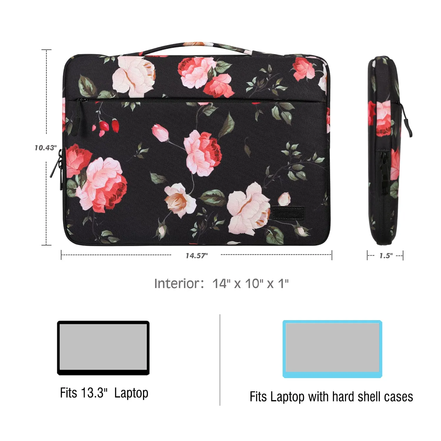 MoKo Custodia Laptop 13-13,3" Multicolore con Maniglia