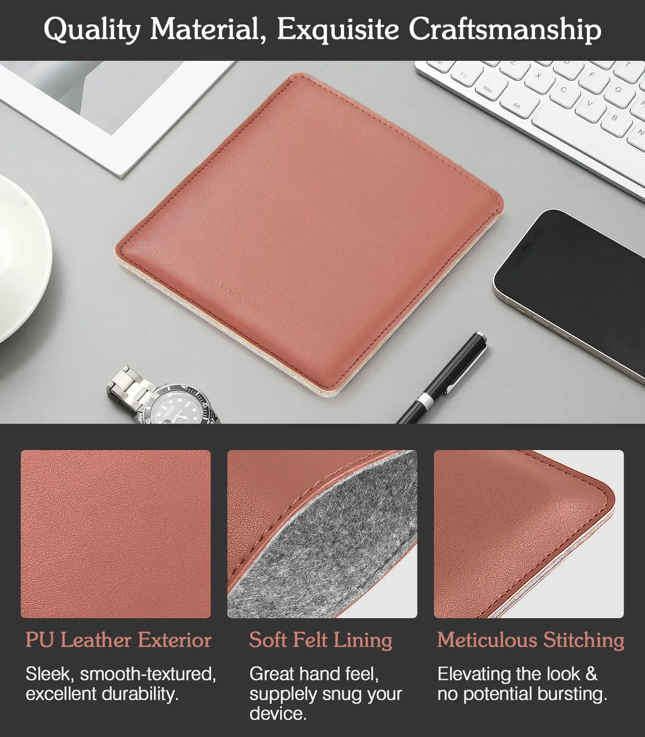 MoKo Borsa Tablet Kindle Oasis 7" Sleeve Ginger Rosso PU