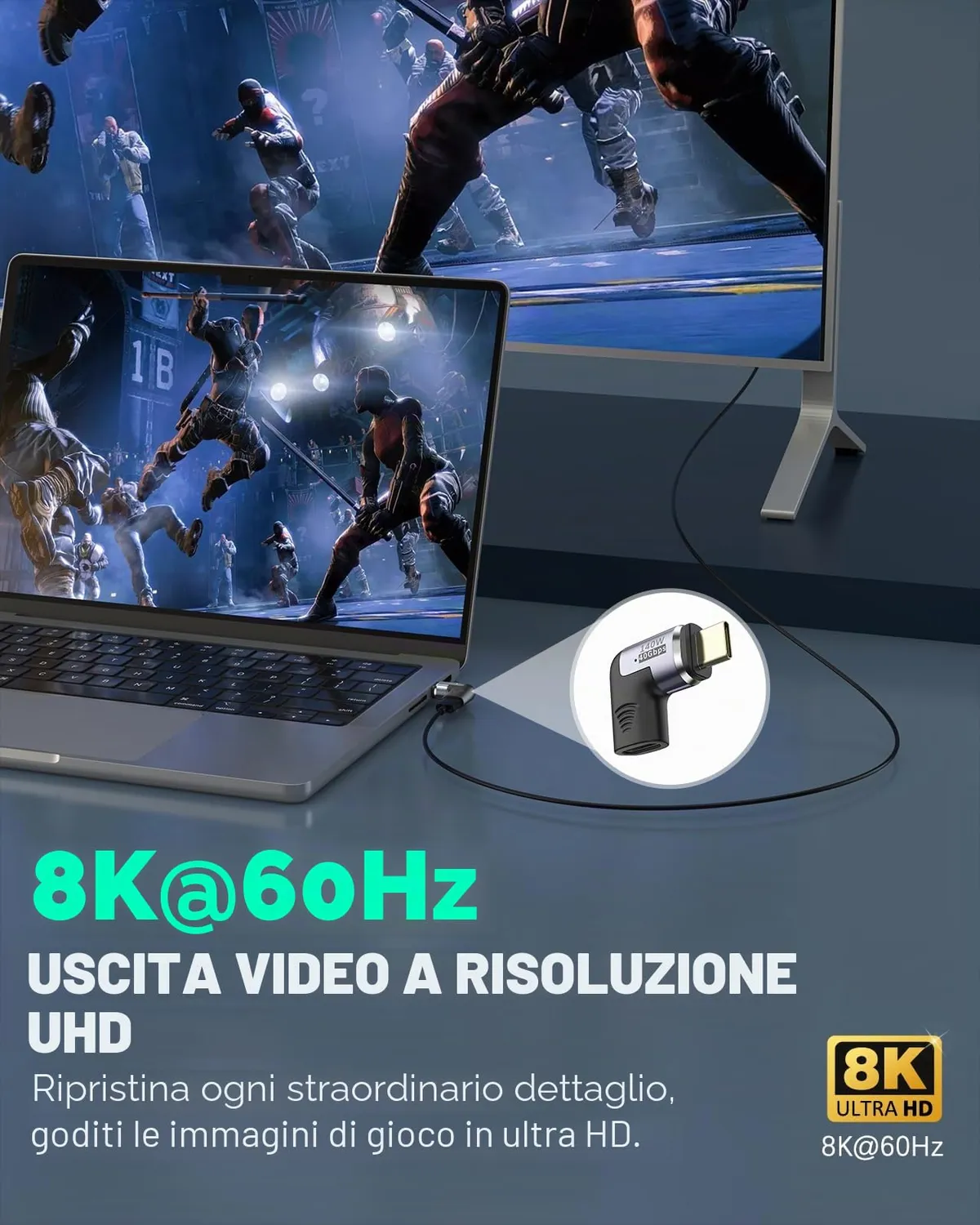MoKo 140W adattatore USB-C magnetico 2 pezzi gomito
