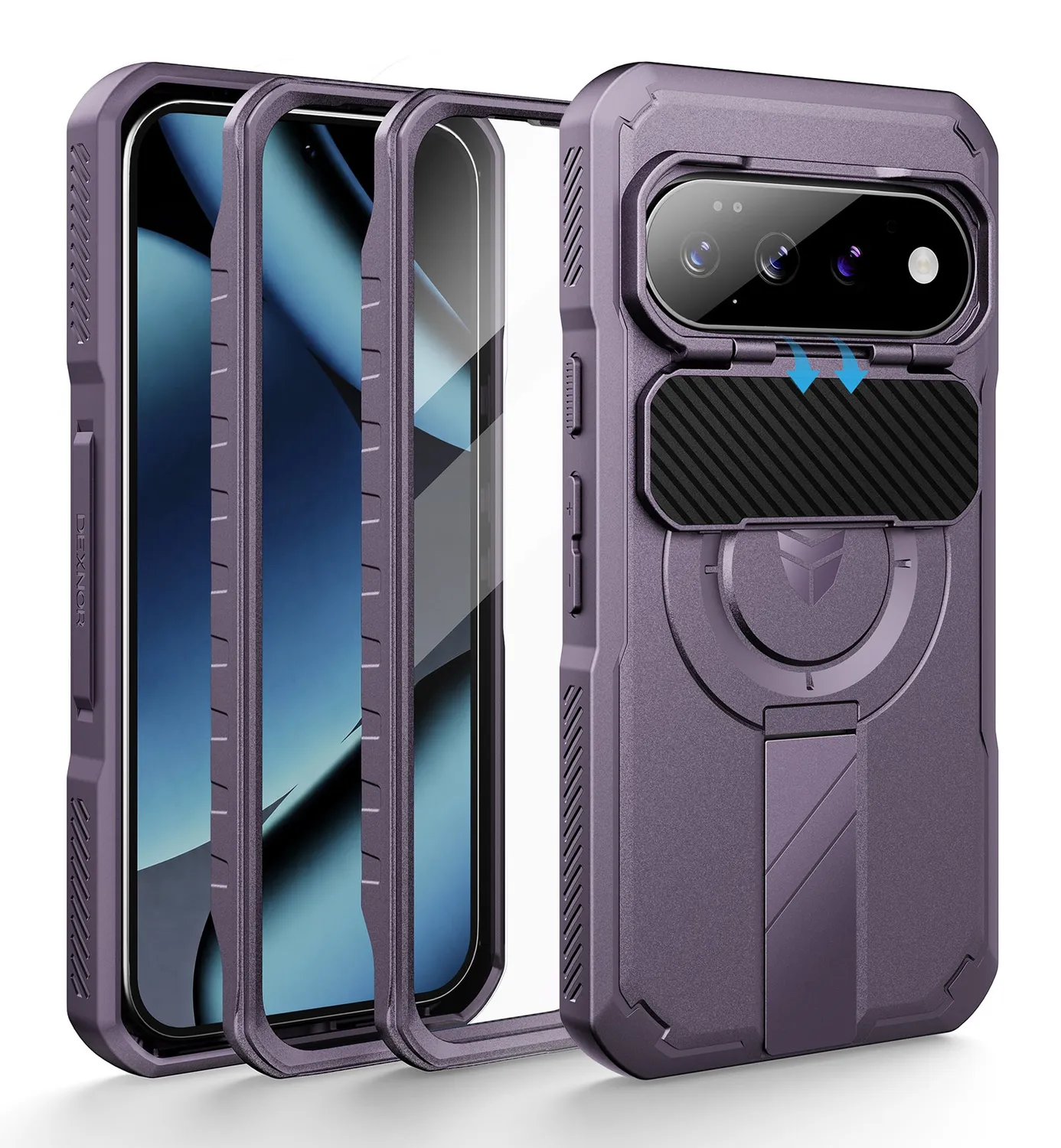 Dexnor Google Pixel 10 cover nera antiurto con stand