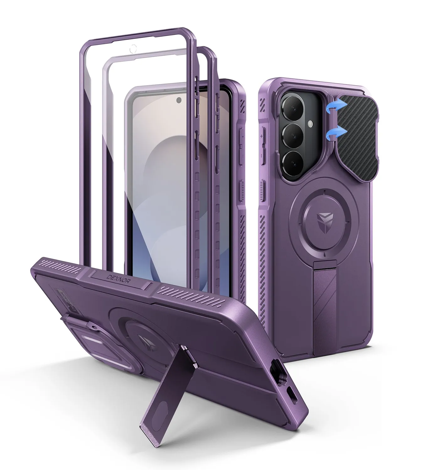 Dexnor Galaxy S26 Plus Cover Antishock Nera MagSafe con Stand