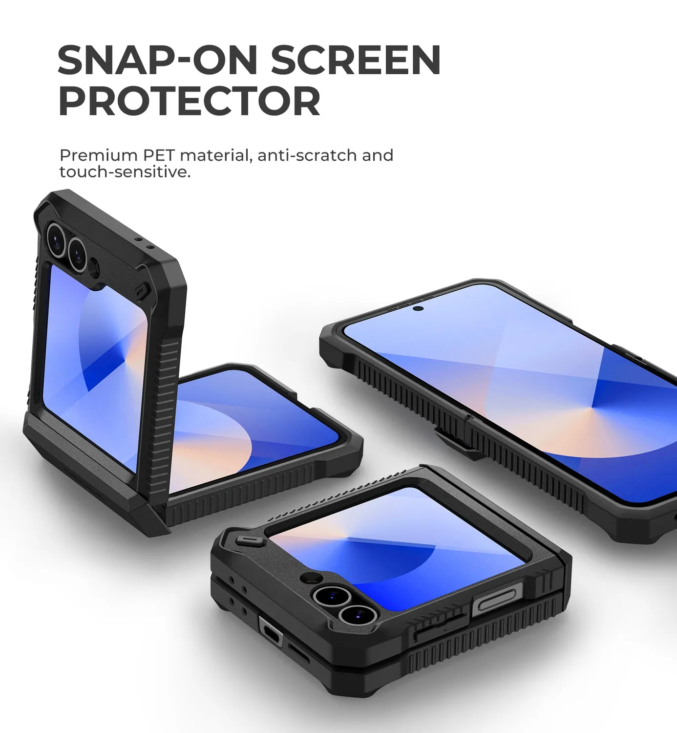 Dexnor Galaxy Z Flip 6 Cover nera con cerniera
