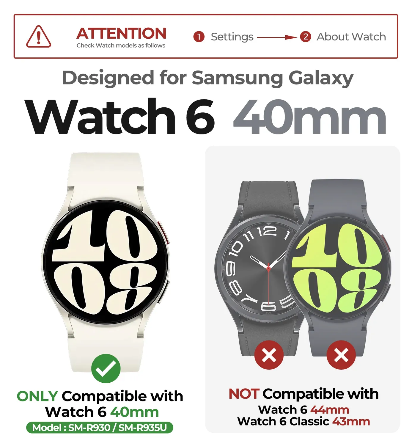 Dexnor Galaxy Watch 6 40mm cover orologio nera