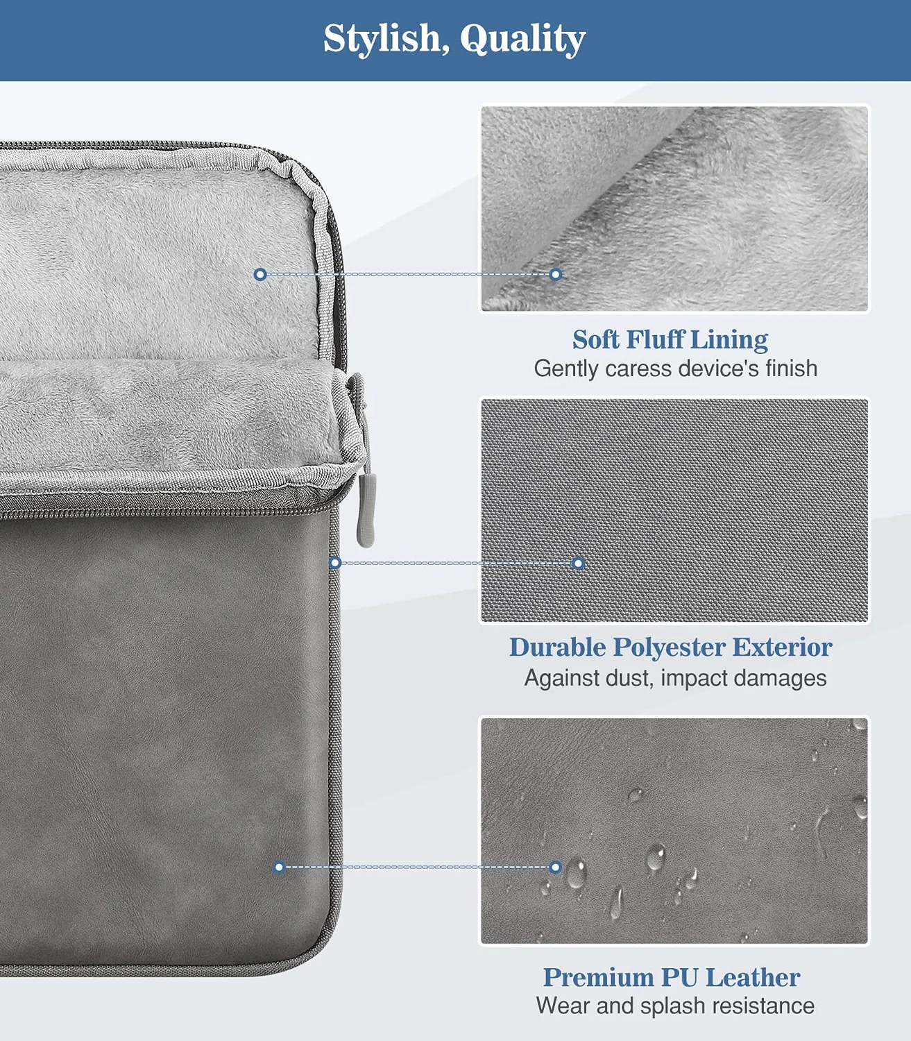 MoKo iPad Mini 8,3" sleeve tablet 7-8" grigio scuro