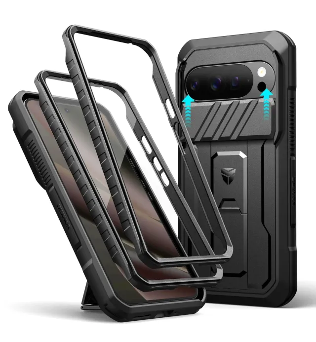 Dexnor Pixel 10 Pro XL cover nera kickstand protezione 360