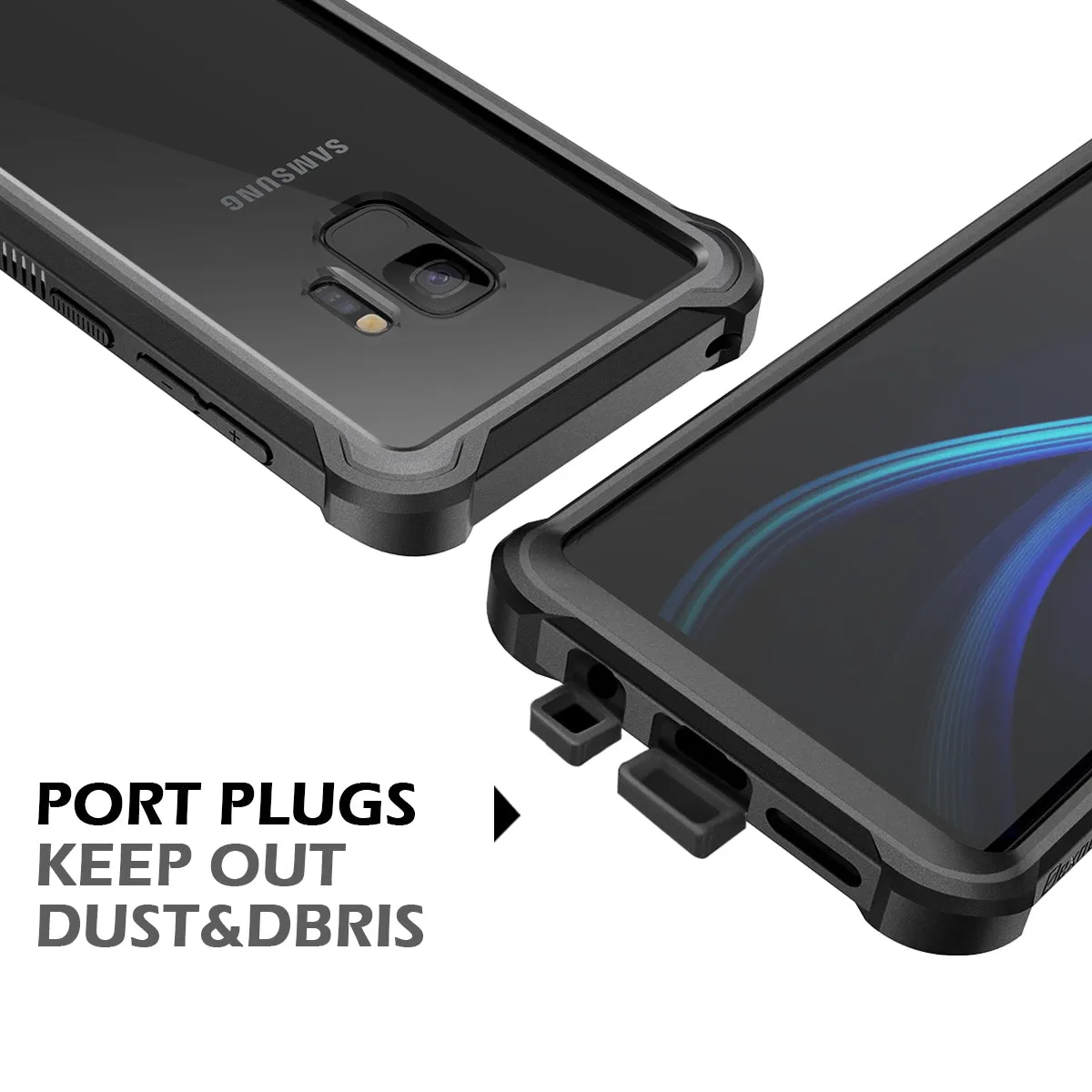 Dexnor cover Galaxy S9 nera 360° antiurto con pellicola