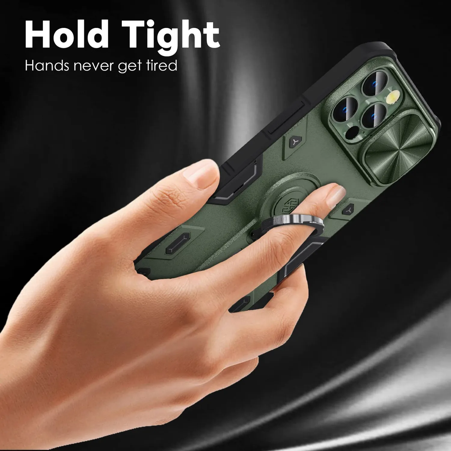CloudValley Cover iPhone 13 Pro Max con Anello Nero