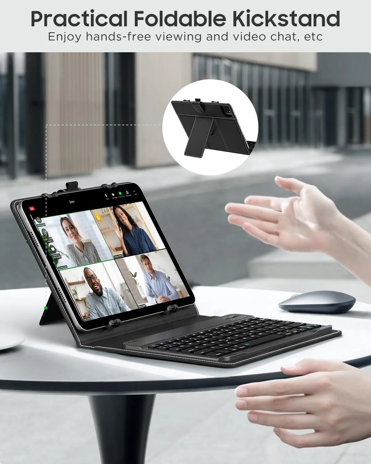 MoKo Custodia Tablet 9-11" Tastiera Bluetooth Nero Universale