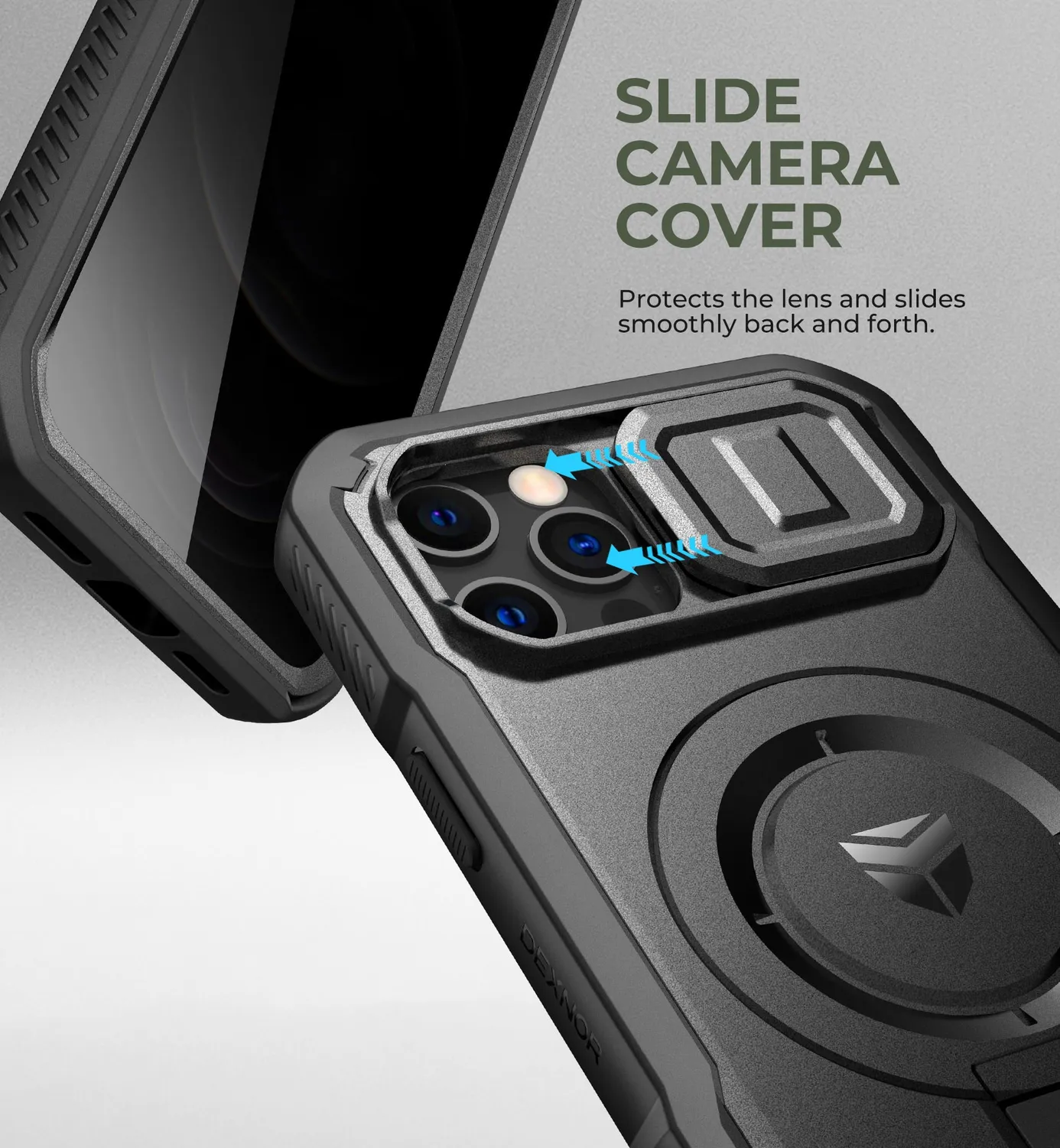 Dexnor cover iPhone 12 nero privacy MagSafe stand