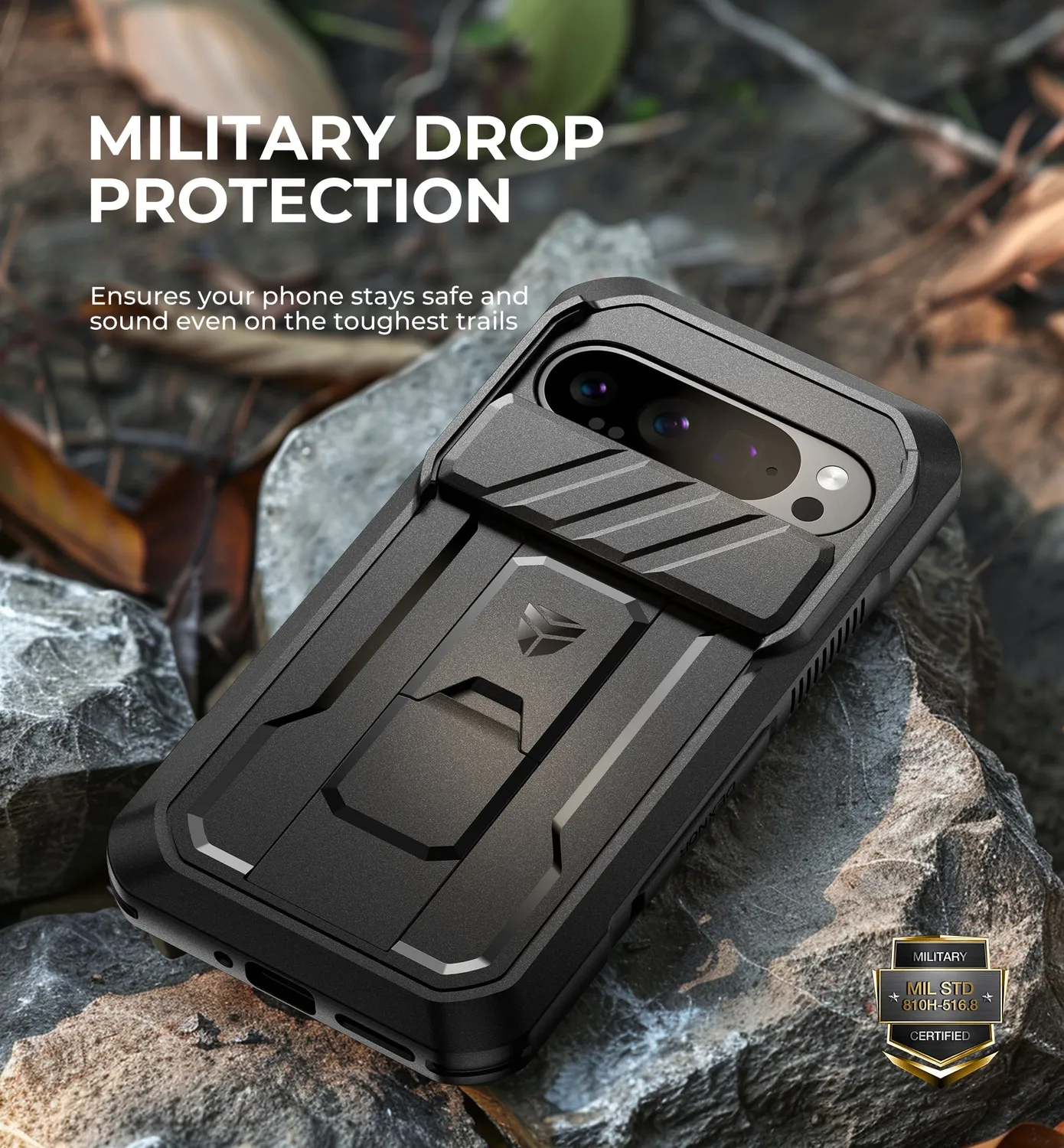 Dexnor cover Pixel 9 Pro nera con cavalletto antishock