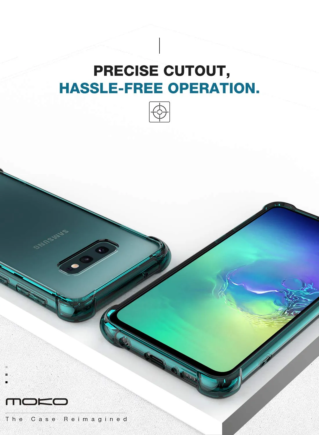 MoKo Halo Cover Galaxy S10e 5.8" Verde Trasparente Antiurto