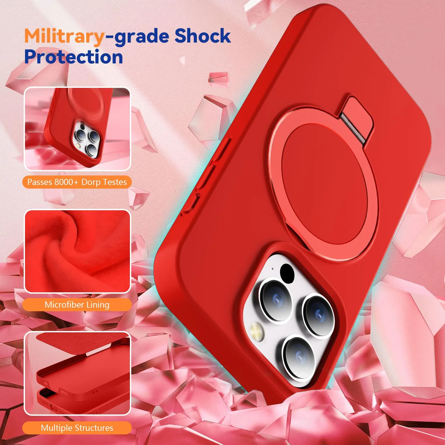 CloudValley iPhone 15 Pro Cover Silicone Rossa MagSafe