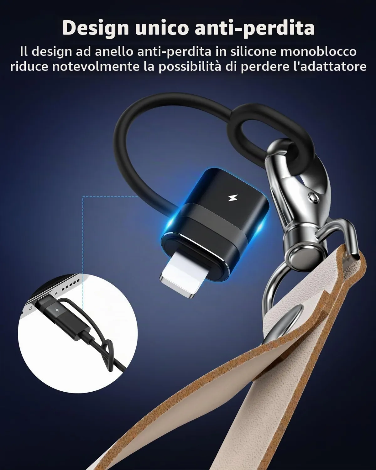 MoKo USB-C Lightning Adattatore Nero 36W 2 pezzi