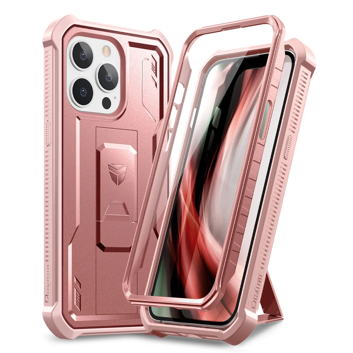 Dexnor iPhone 13 Pro custodia nera antiurto con cavalletto