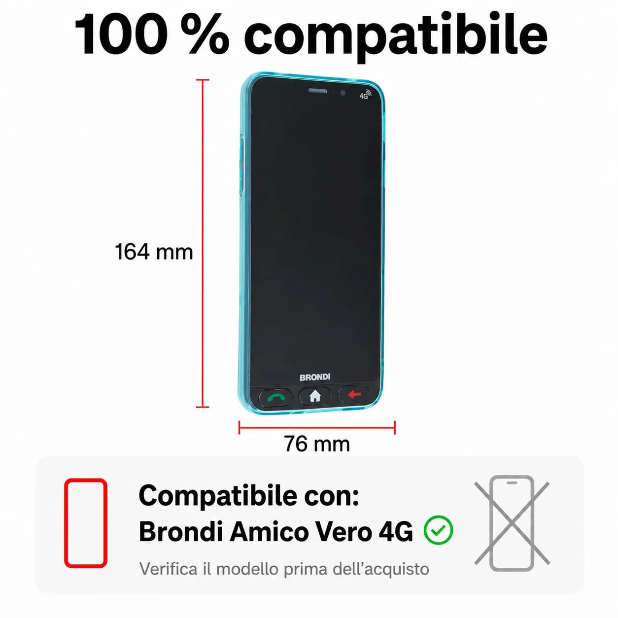 caseroxx TPU cover Brondi Amico Vero 4G azzurra antishock