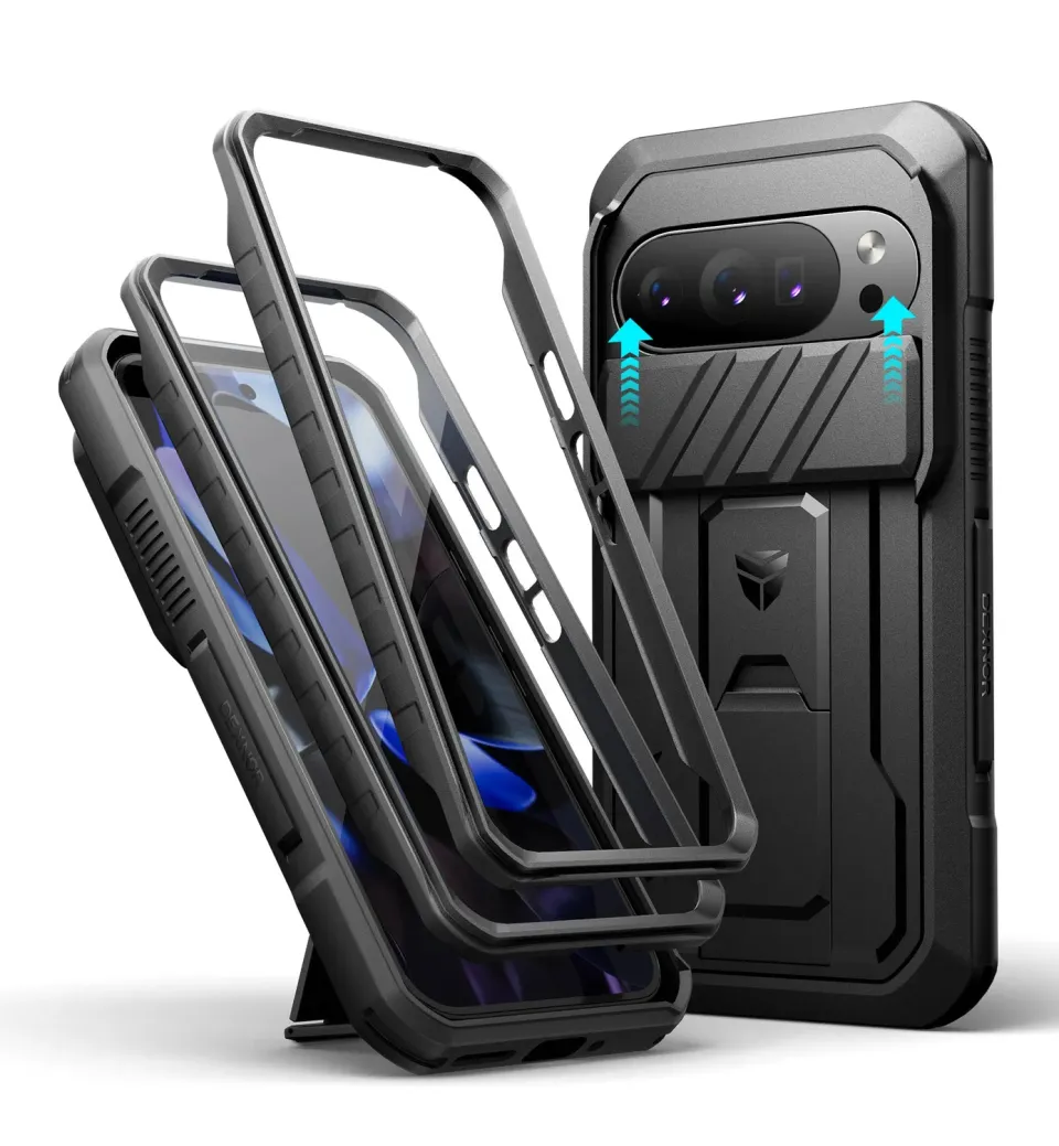 Dexnor Pixel 10 custodia nera antishock con stand