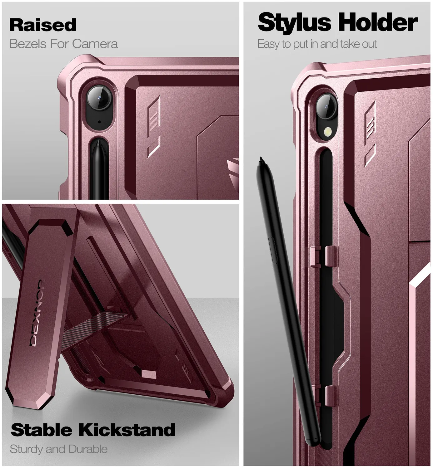 Dexnor Galaxy Tab S9 11" custodia rossa rugged
