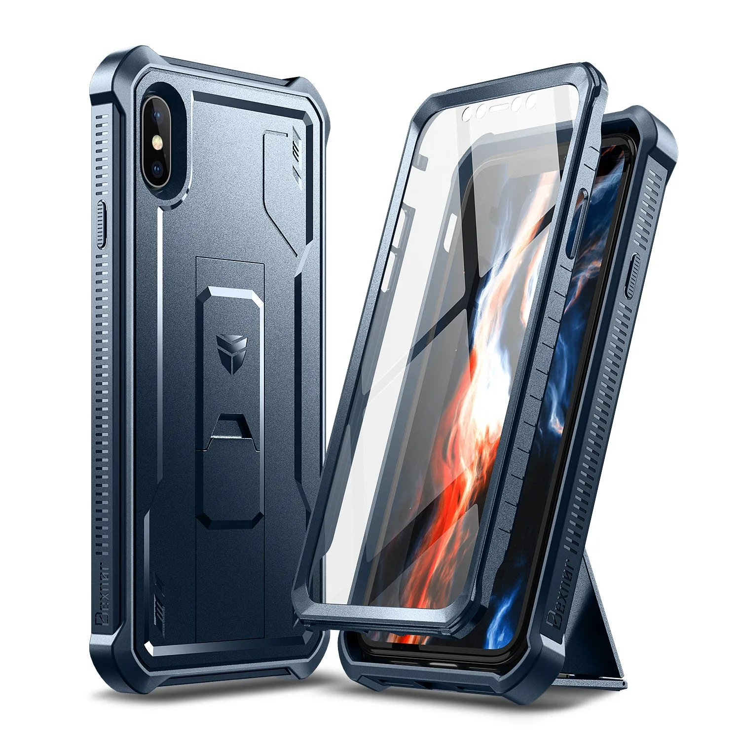 Dexnor iPhone X/XS cover rugged nera antiurto