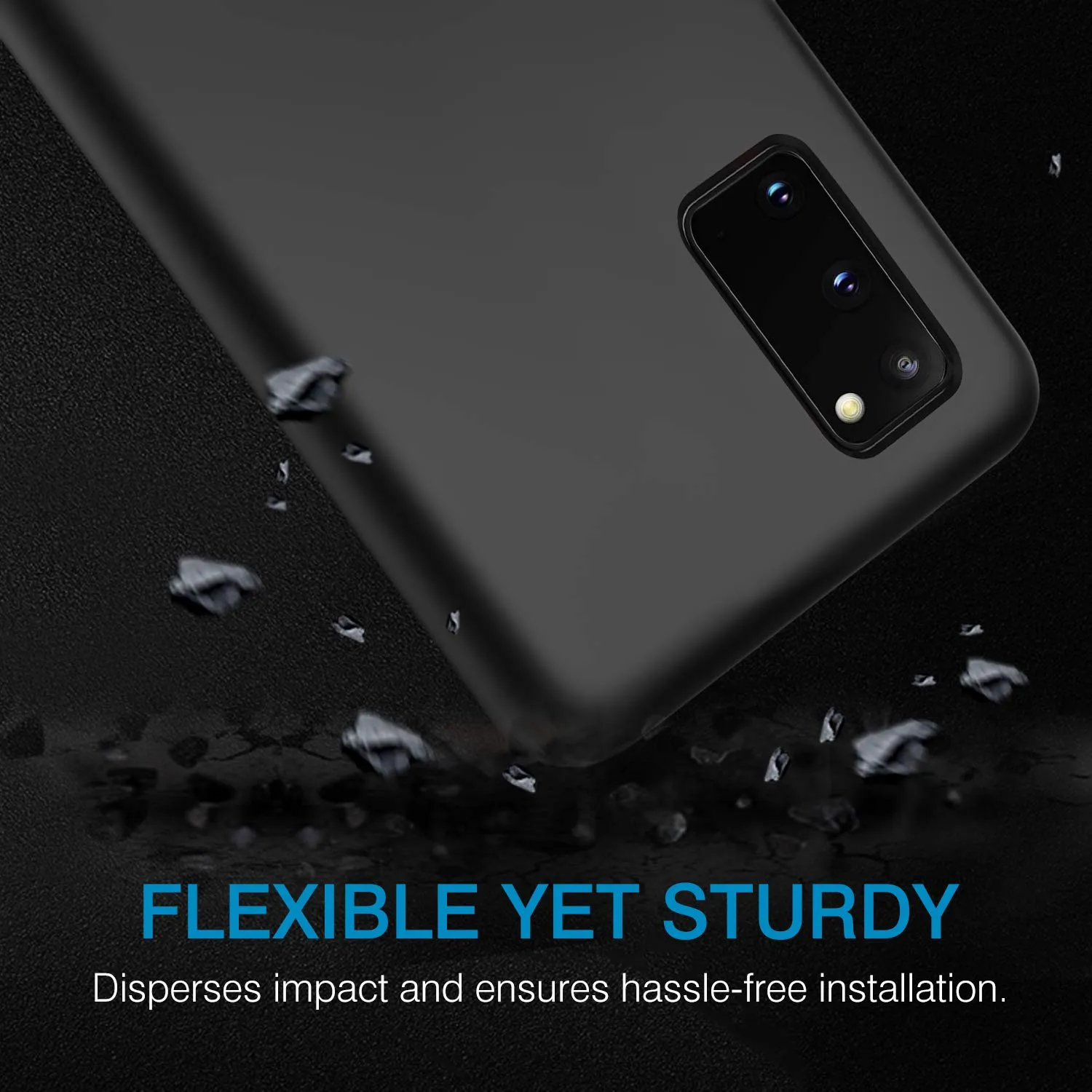 MoKo Custodia Silicone Samsung Galaxy S20 6.2" Nero Antiscivolo