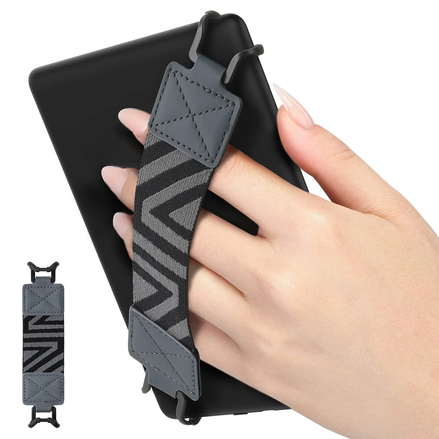 MoKo Cinturino mano tablet 6-8 pollici nero elasticizzato