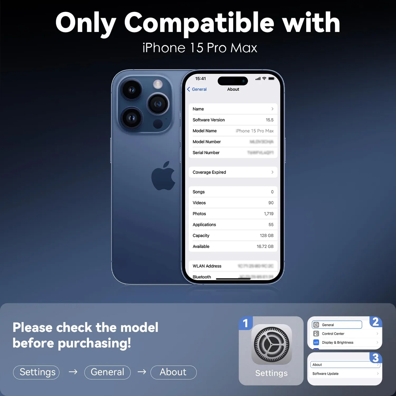 CloudValley cover iPhone 15 Pro Max MagSafe nero stand