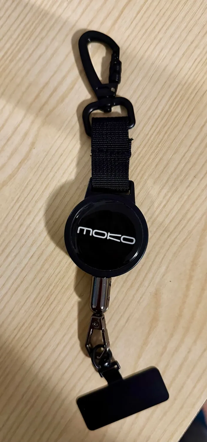 MoKo Retrattile cellulare laccio nero acciaio 70cm