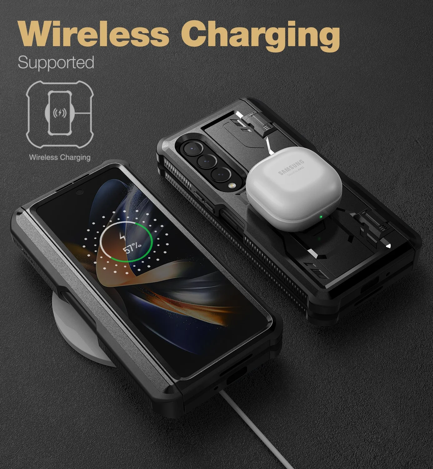 Dexnor Galaxy Z Fold 4 cover nera con cerniera