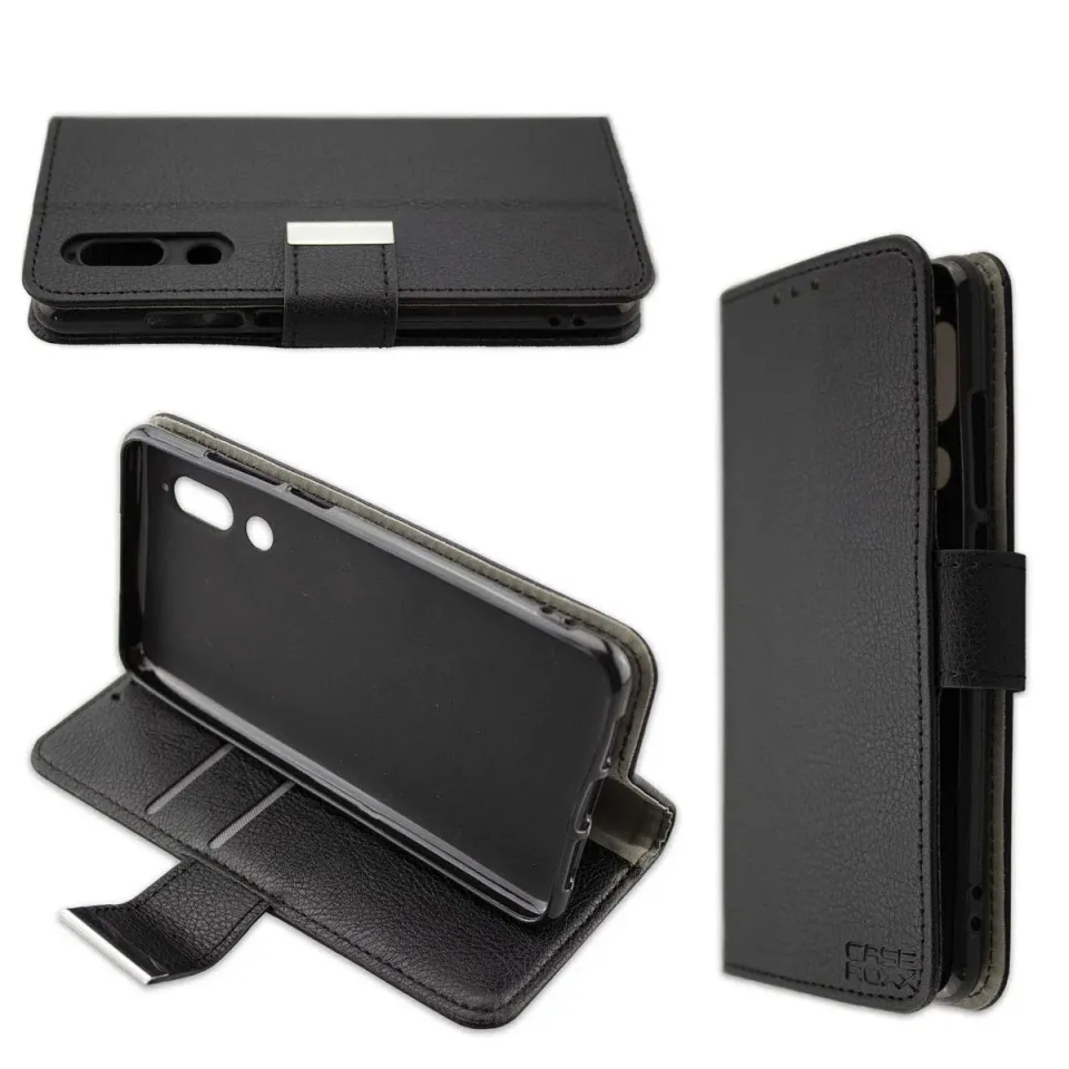 caseroxx Bookstyle Sharp Aquos C10 custodia portafoglio nera