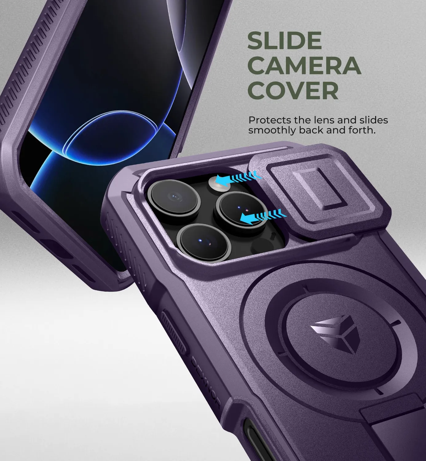 Dexnor iPhone 16 Pro custodia viola blindata MagSafe