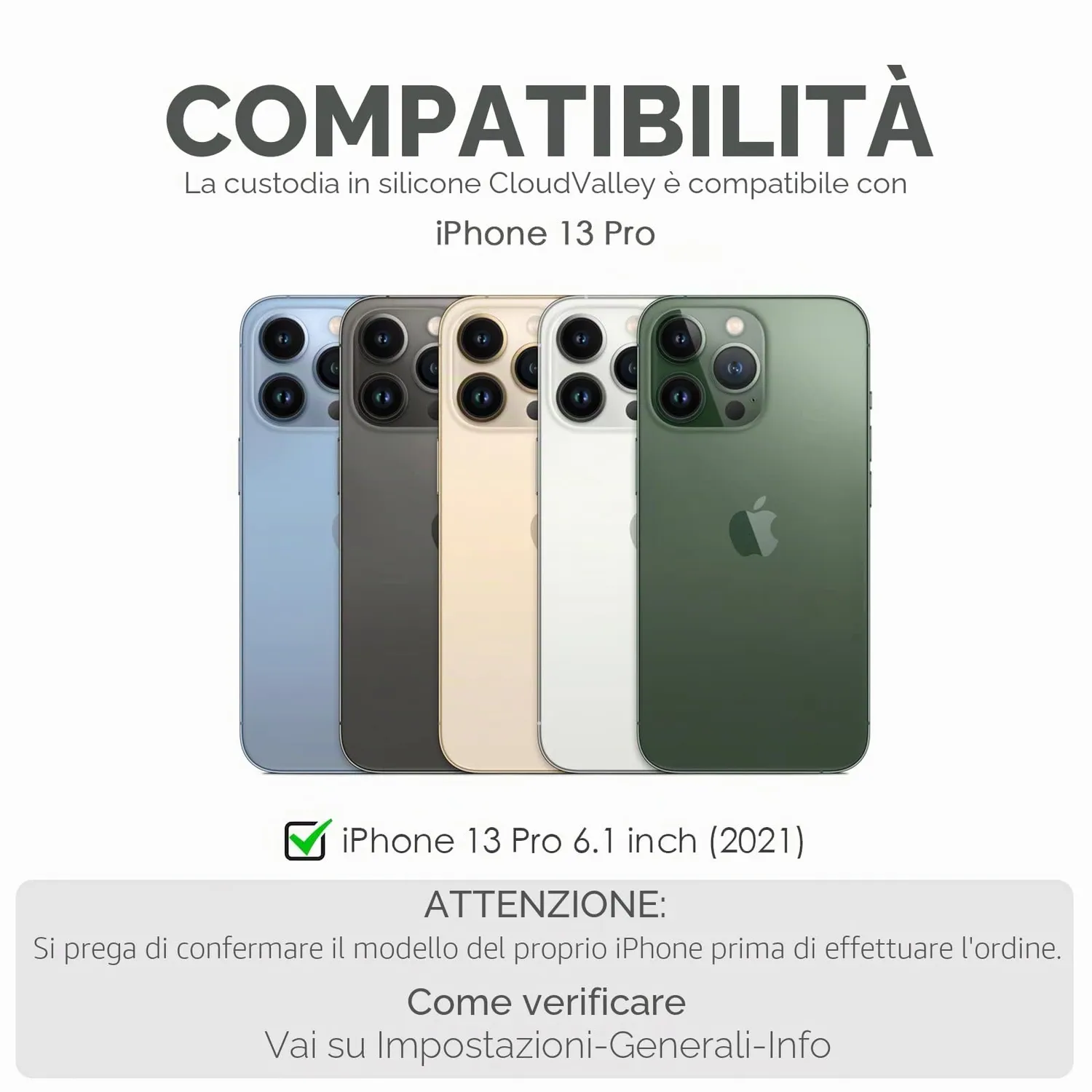 CloudValley Custodia iPhone 13 Pro Copri Fotocamera 6,1"