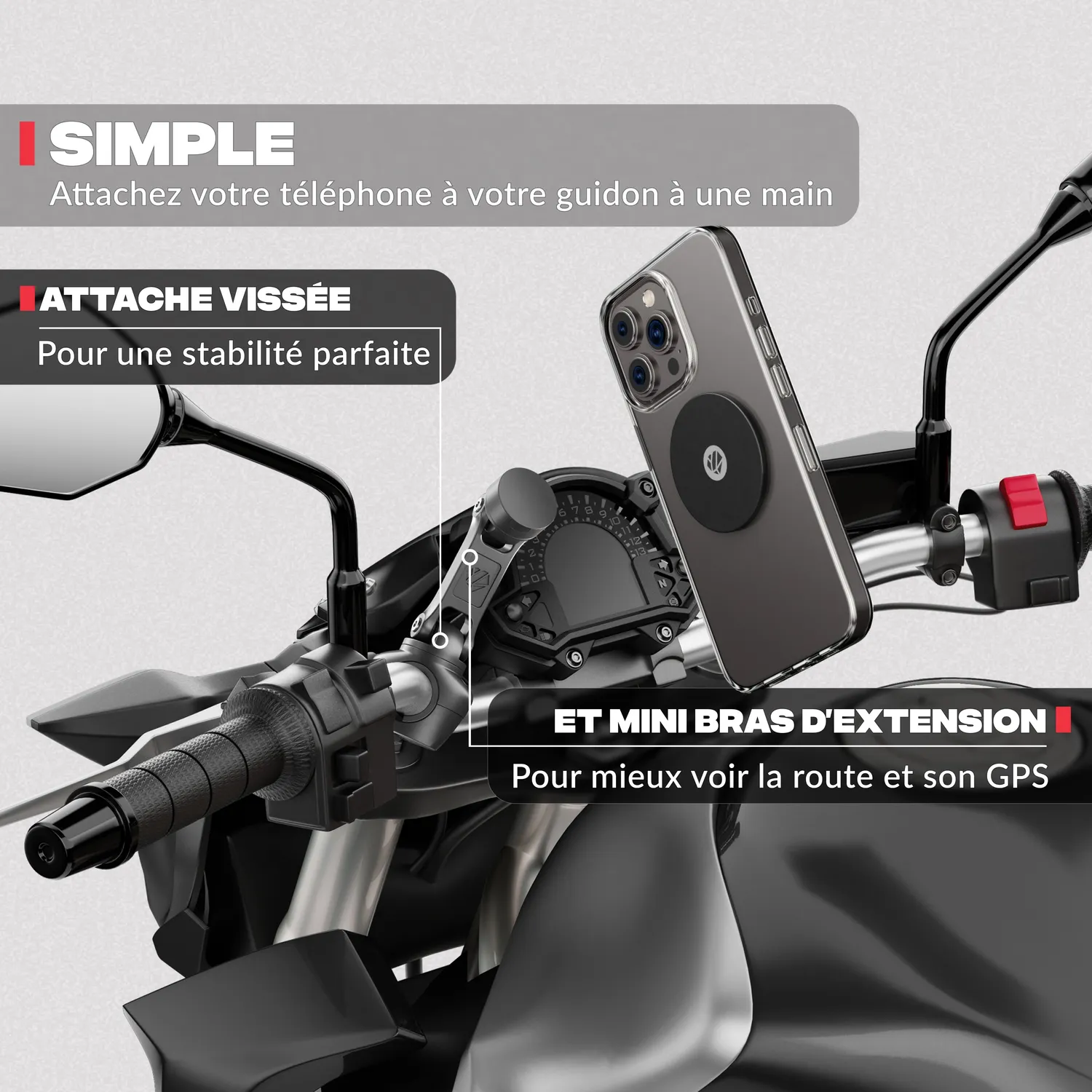 Shapeheart Moto Pro Boost Mini Supporto Telefono Antivibrazioni