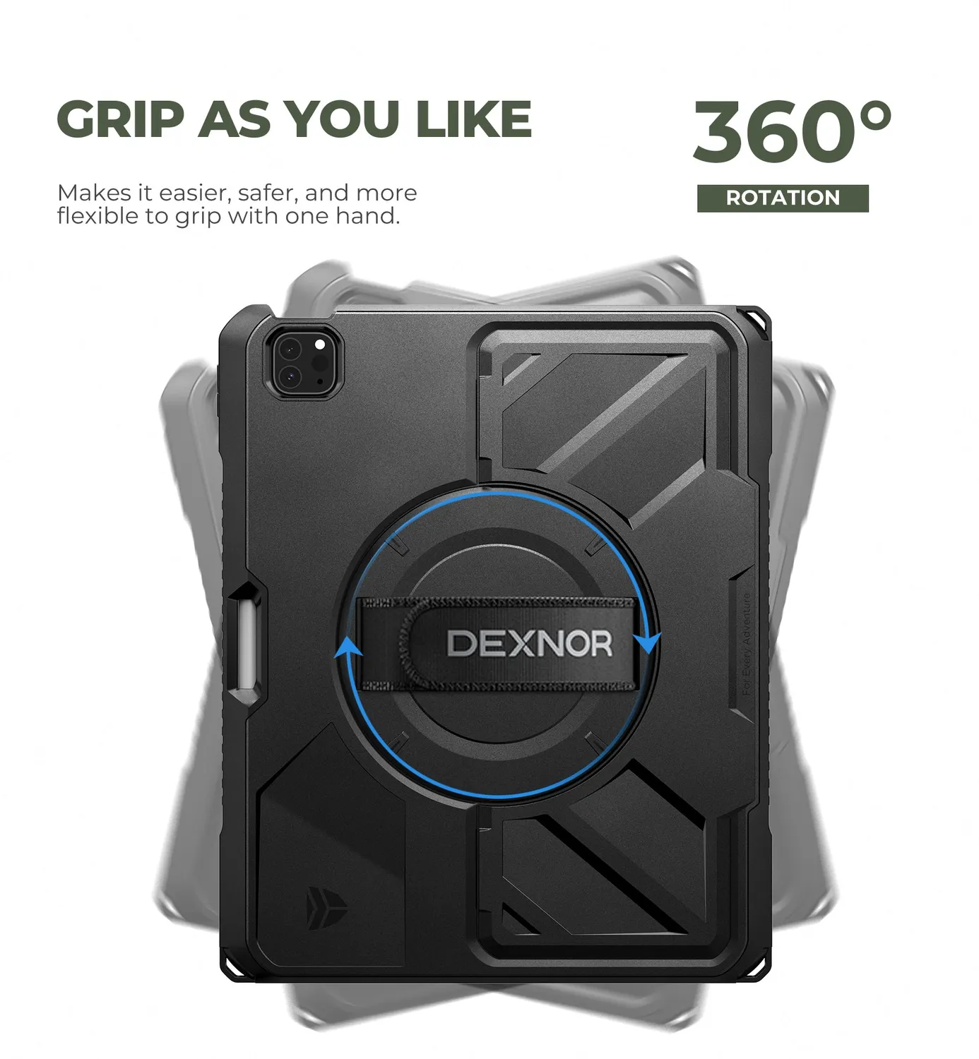 Dexnor Cover iPad Pro 12.9 5ª Gen Nera Antishock Stand