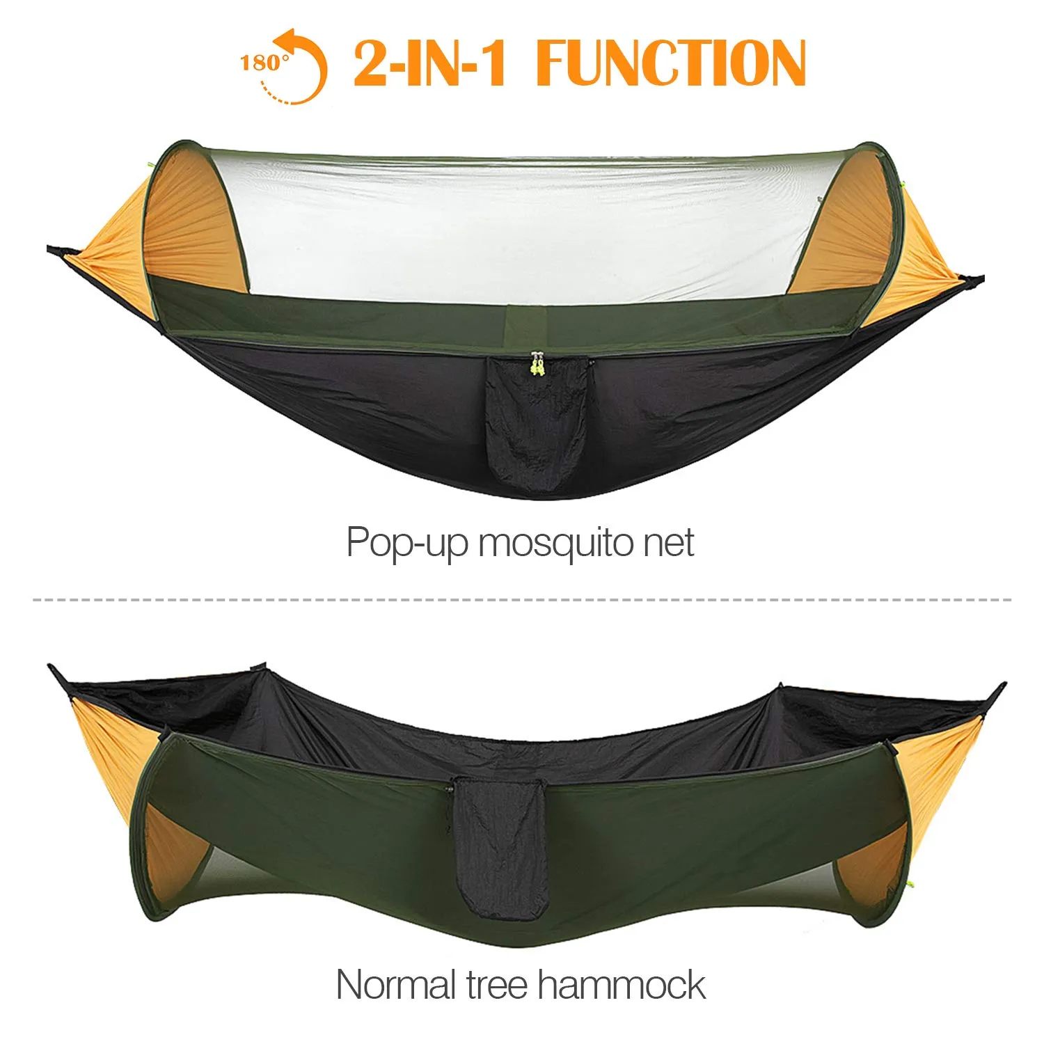 MoKo Amaca Campeggio Nylon con Zanzariera 200 kg Arancione