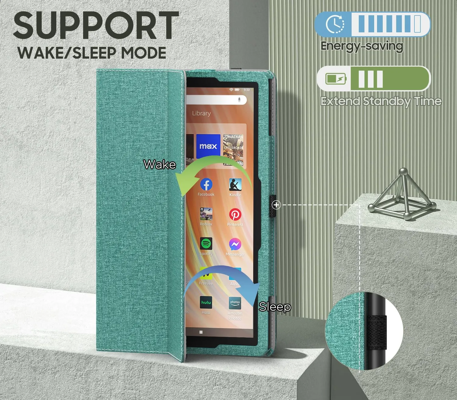 MoKo Custodia Tablet Fire HD 10 Plus Verde 10,1"