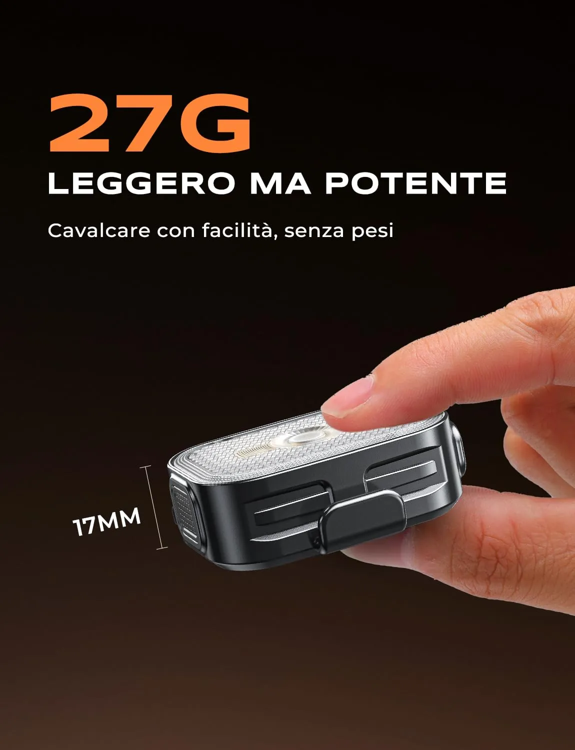 EOIWUY luci bici LED anteriore+posteriore USB-C 1 set IP65