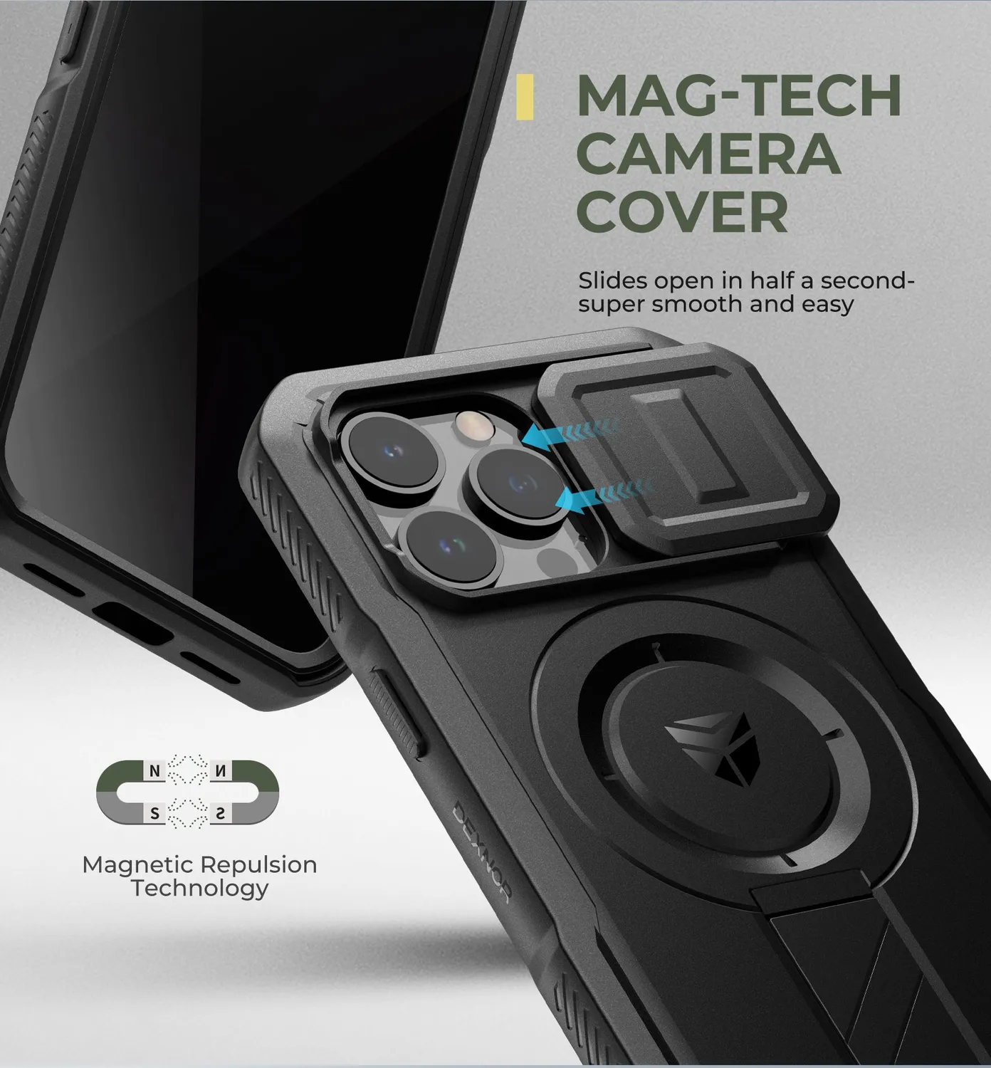 Dexnor iPhone 13 Pro 6,1 cover nera privacy stand