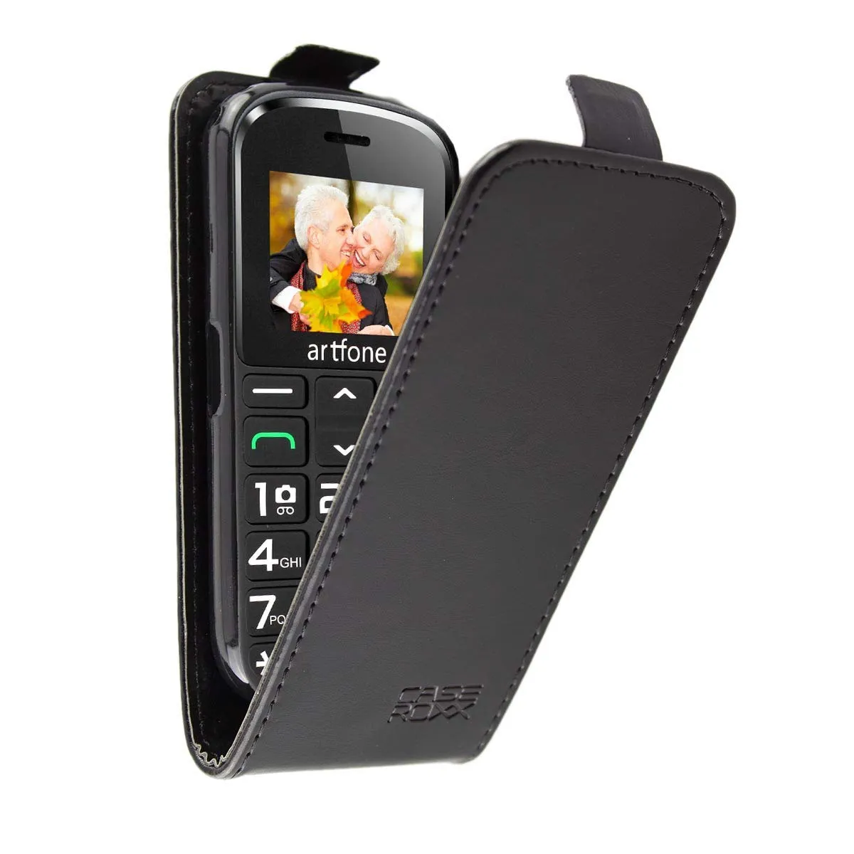 caseroxx Flip Cover Artfone CS182/188 custodia nera magnetica