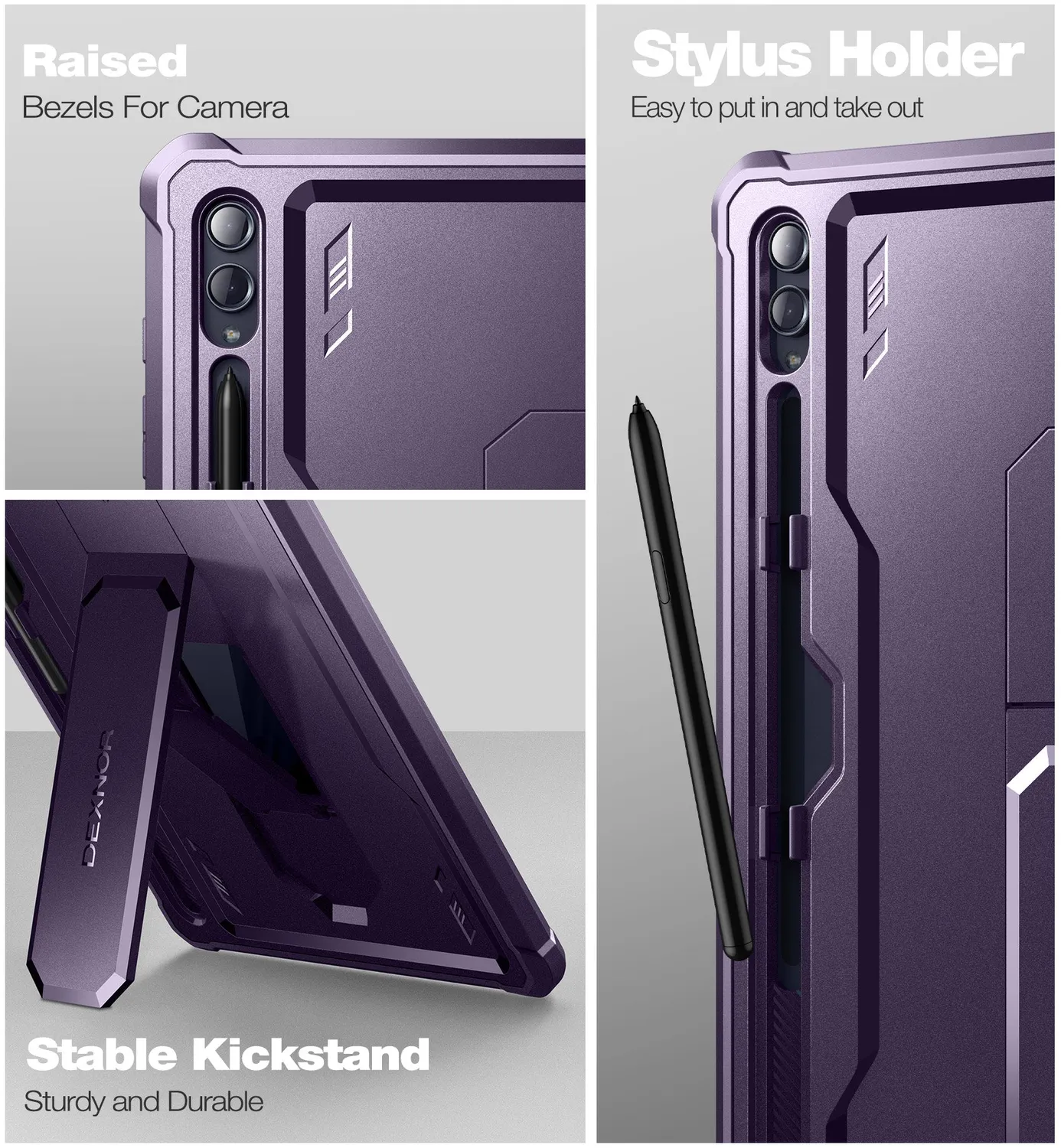 Dexnor Galaxy Tab S9 Ultra Cover Viola Antiurto