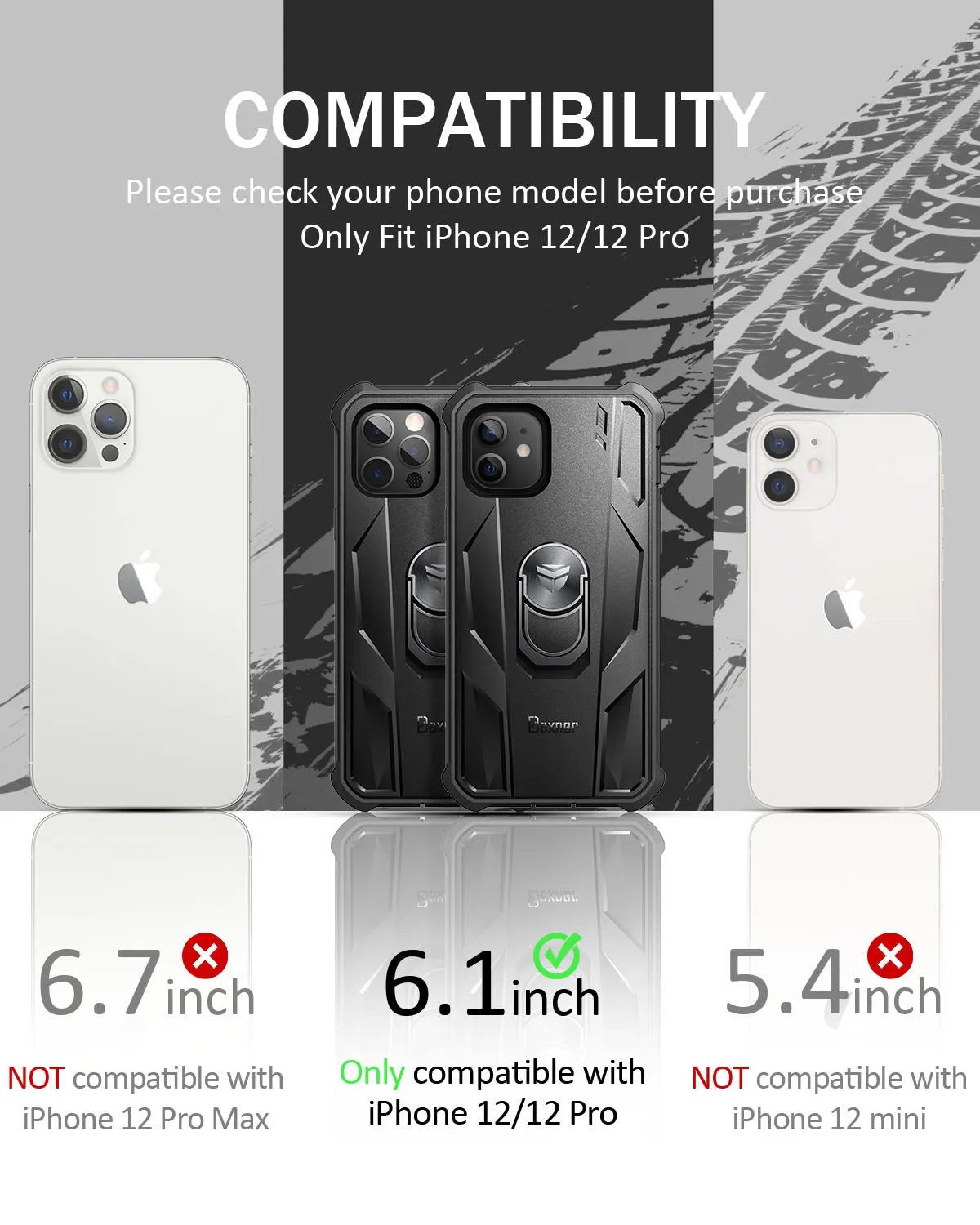 Dexnor Rugged cover iPhone 12/12 Pro nera antishock