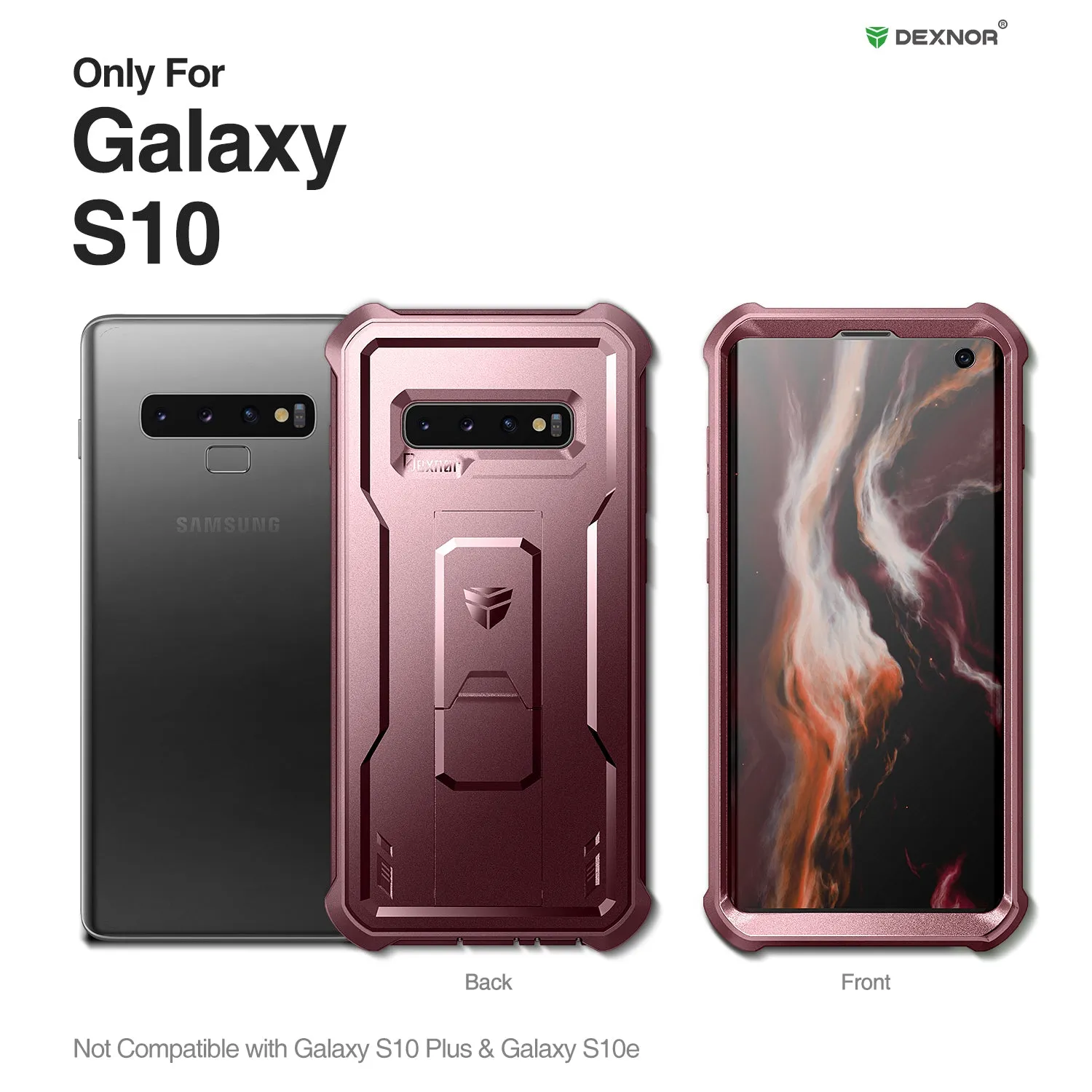 Dexnor Galaxy S10 Cover Corazzata Nera Antiurto