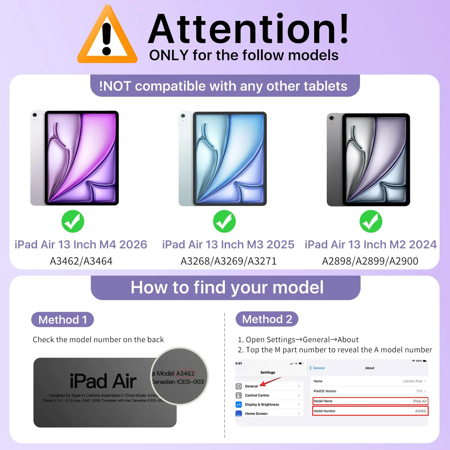MoKo iPad Air 13 M4/M3/M2 custodia lilla con portapenna