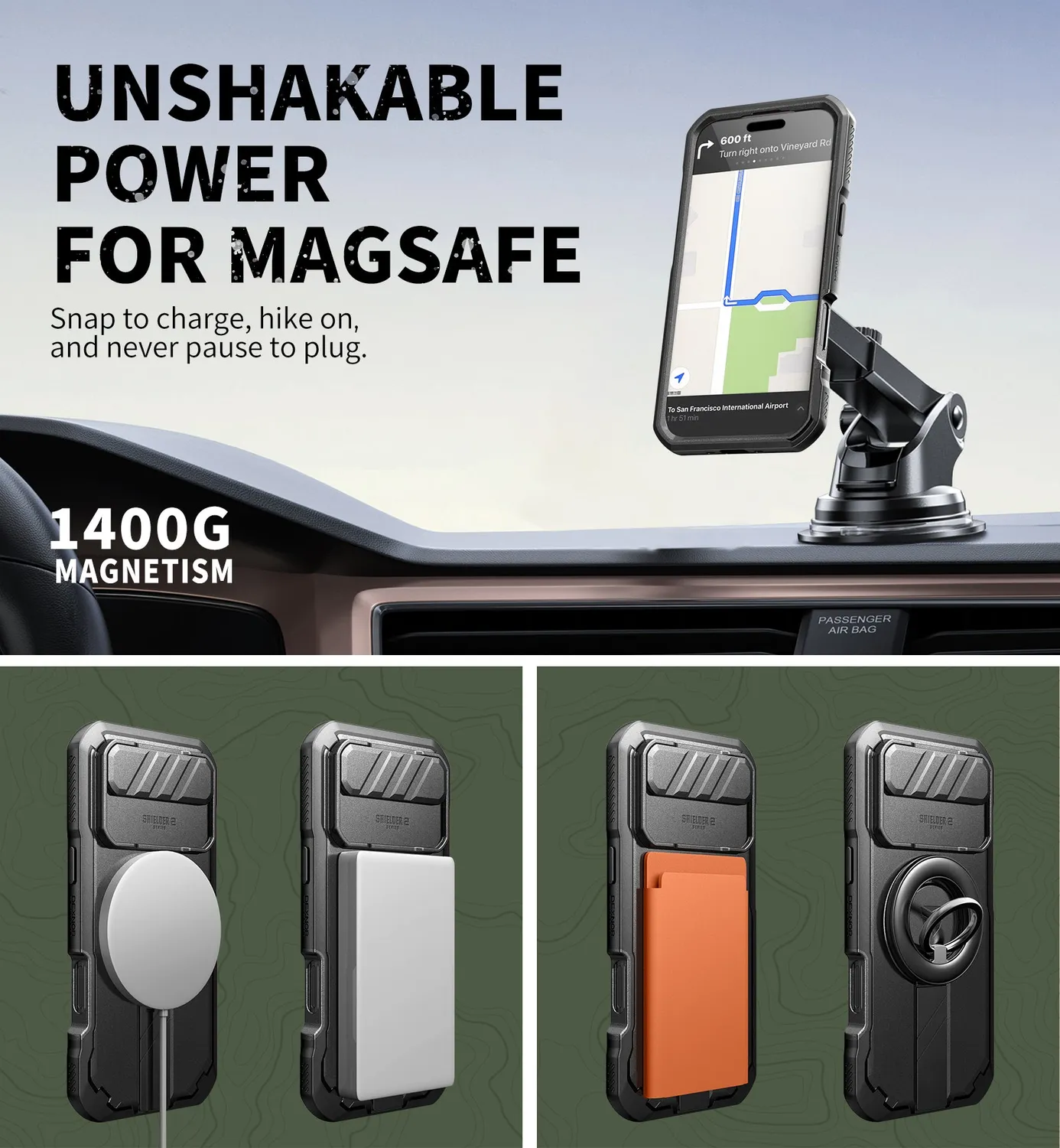 Dexnor cover iPhone 17 Air 6,5" nera MagSafe